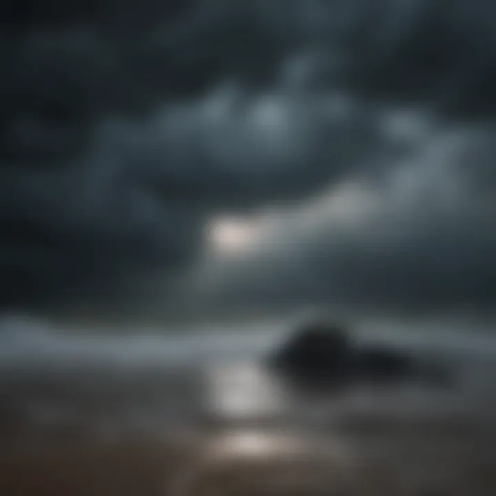 A dark, stormy sky reflecting the tumultuous nature of sadness and despair.