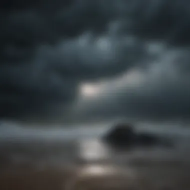 The Weight of Sorrow A dark, stormy sky reflecting the tumultuous nature of sadness and despair.