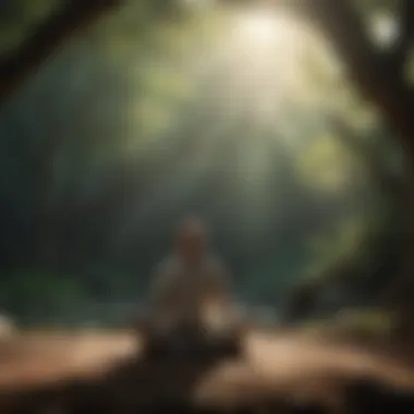 A tranquil scene of a person meditating, embodying mindfulness through thankfulness.