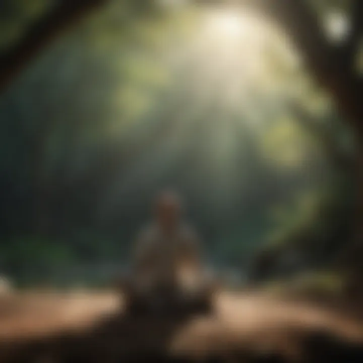 A tranquil scene of a person meditating, embodying mindfulness through thankfulness.