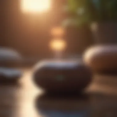 An illustration of a voice-activated device assisting in meditation