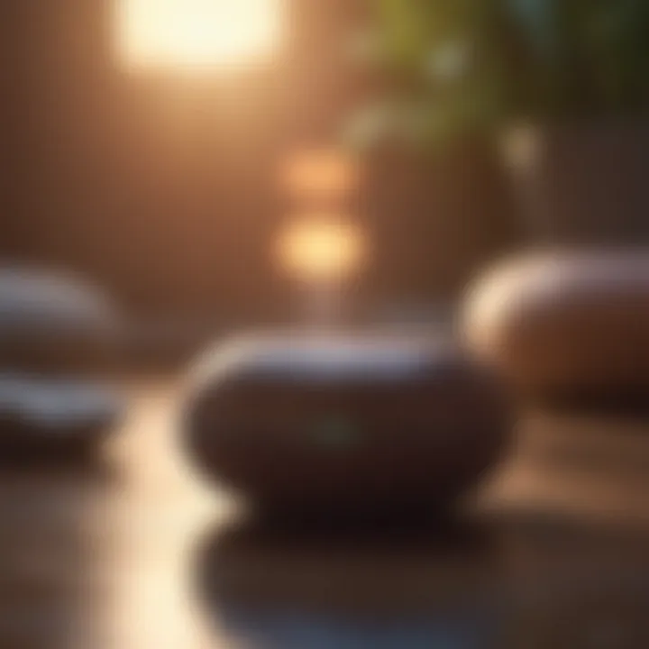An illustration of a voice-activated device assisting in meditation
