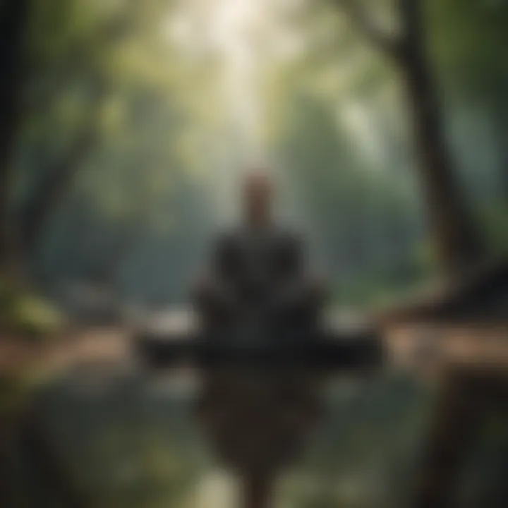 A person meditating in a peaceful environment symbolizing mindfulness