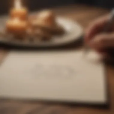 A close-up of a handwritten note expressing gratitude
