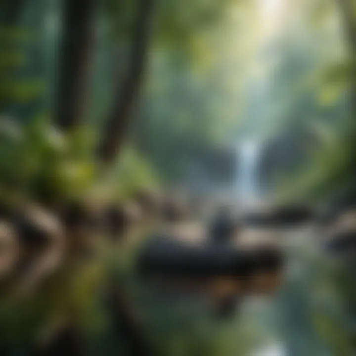 Tranquil nature scene promoting mindfulness