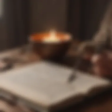 Journaling for Self-Discovery An open journal filled with affirmations and thoughts