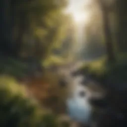 A serene landscape illustrating natural beauty and tranquility
