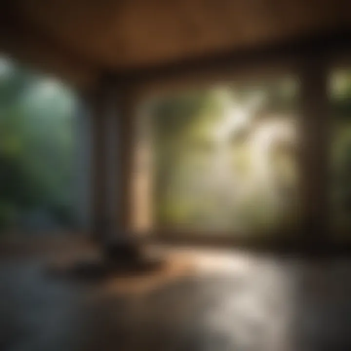 A serene meditation space with calming elements