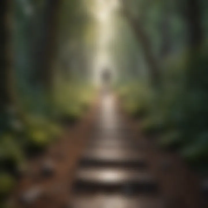 Mindful walking on a tranquil path