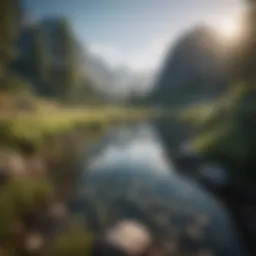 A serene landscape promoting mindfulness