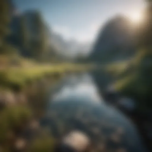 A serene landscape promoting mindfulness
