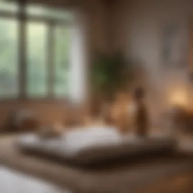 Calm bedroom atmosphere for meditation