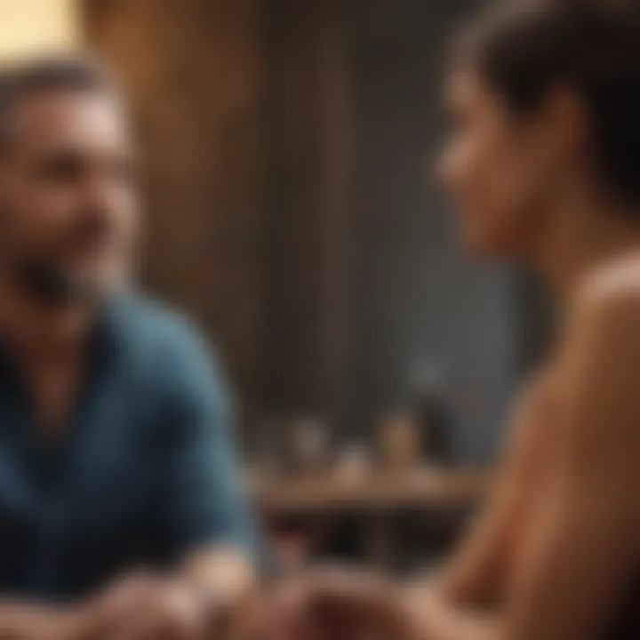 A diverse group engaged in a lively discussion about dating experiences