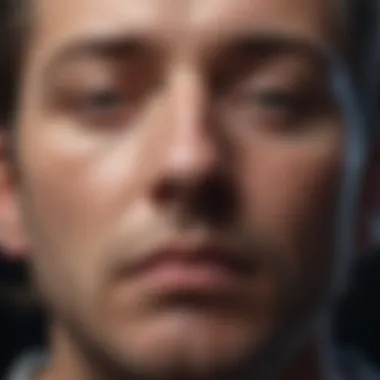 Close-up of a person practicing focused breathing