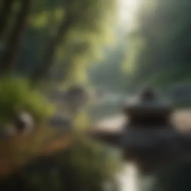 Tranquil Environment for Mindfulness A serene landscape promoting tranquility during meditation