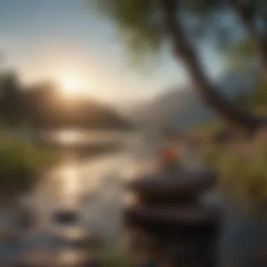 Tranquil Environment for Meditation A serene landscape promoting tranquility