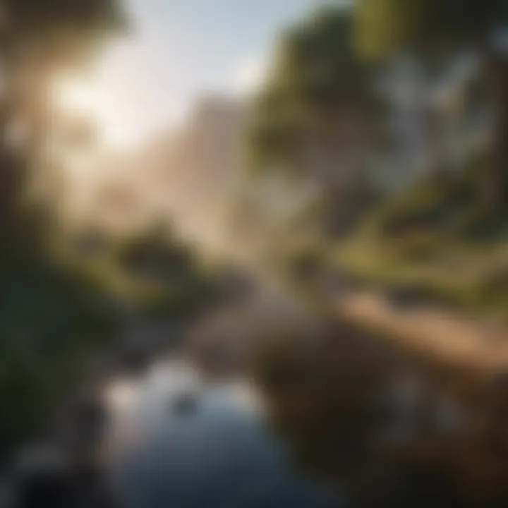 An immersive in-game landscape showcasing tranquility