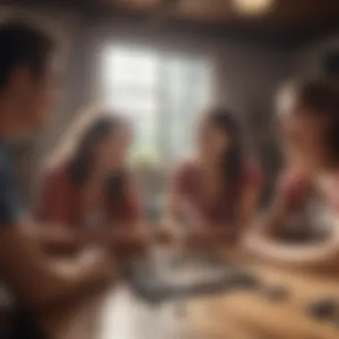 A group of friends enjoying a cooperative game