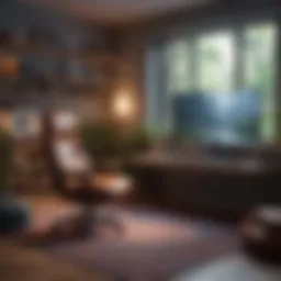 A serene gaming setup with calming colors