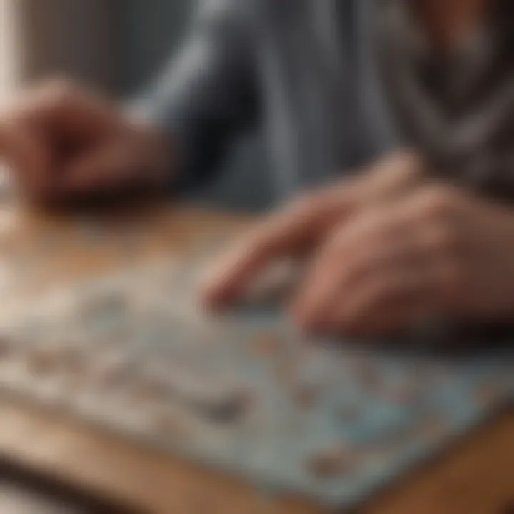 A person immersed in a tranquil puzzle game
