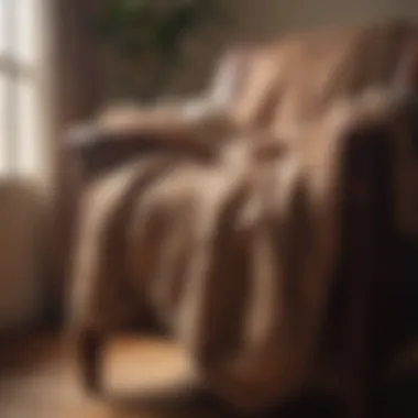 A cozy blanket draped over a chair, inviting warmth and comfort