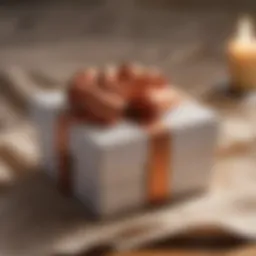 A beautifully wrapped gift box with a heartfelt note