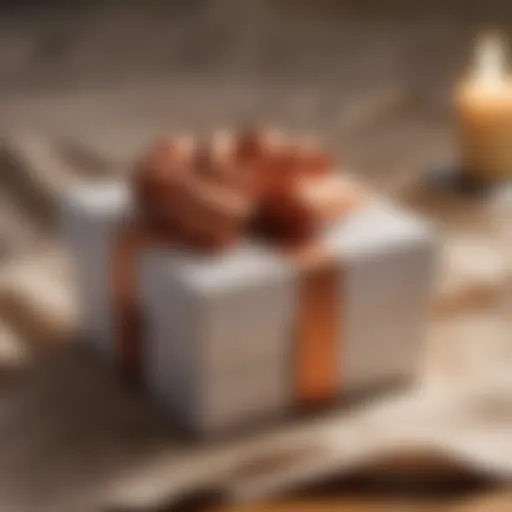 A beautifully wrapped gift box with a heartfelt note