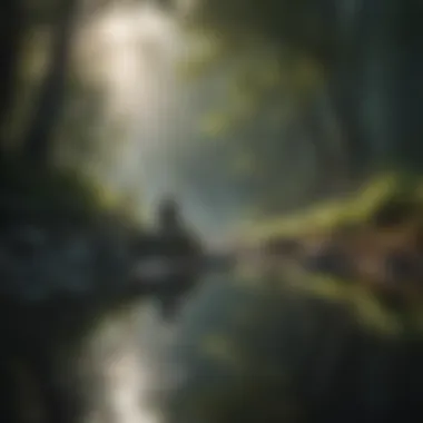 Mindfulness in Nature A serene landscape illustrating mindfulness