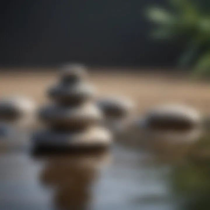 Zen arrangement of stones symbolizing balance and stability