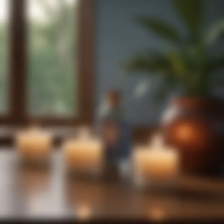 A collection of aromatic candles and essential oils