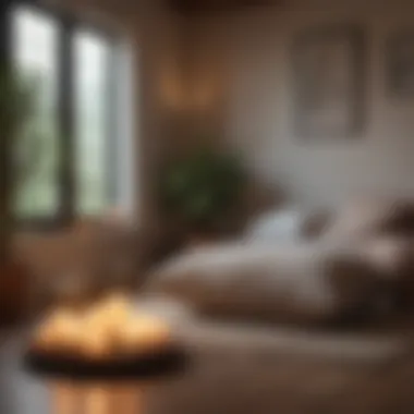 Inviting Meditation Space A cozy meditation corner with soft cushions and candles, inviting relaxation.