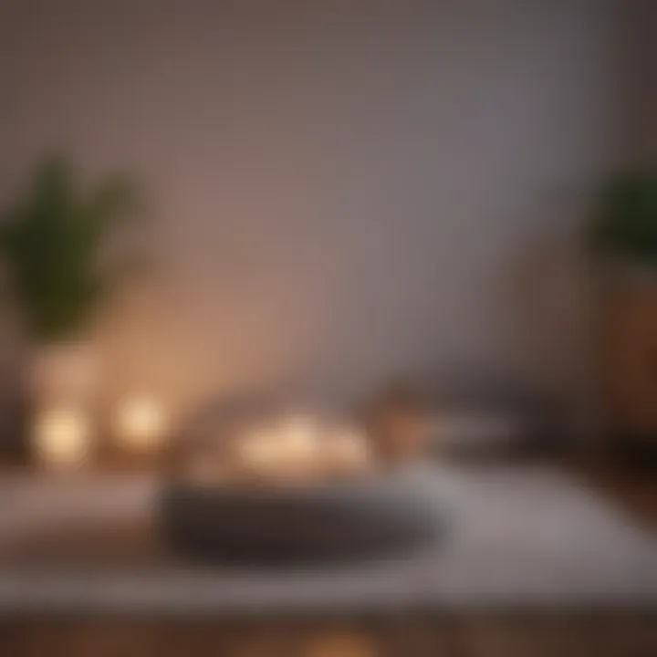 A cozy space with cushions and candles, creating an inviting atmosphere for meditation.