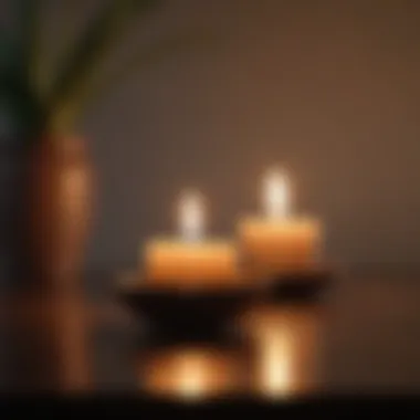 Soft candlelight creating a calming ambiance for meditation