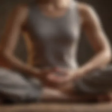 A close-up of a person sitting cross-legged in meditation, embodying tranquility and focus.