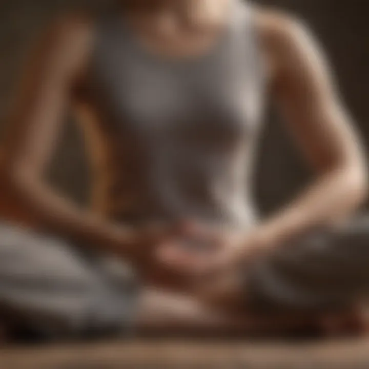 A close-up of a person sitting cross-legged in meditation, embodying tranquility and focus.