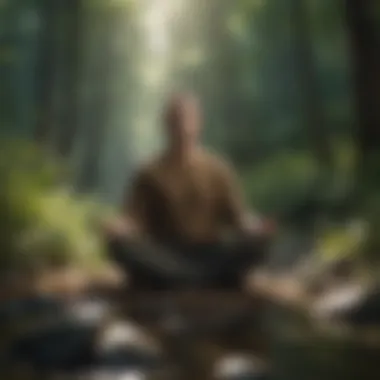 Mindfulness in Nature A serene individual practicing mindfulness in nature