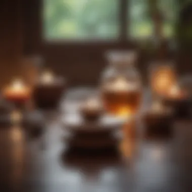A collection of essential meditation tools and calming elements