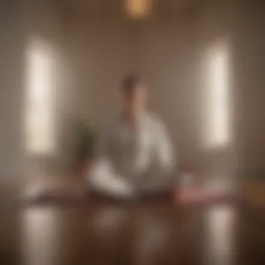 A peaceful individual meditating surrounded by soft light