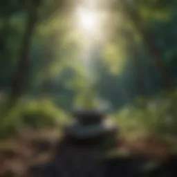 A serene landscape depicting tranquility and connection with nature