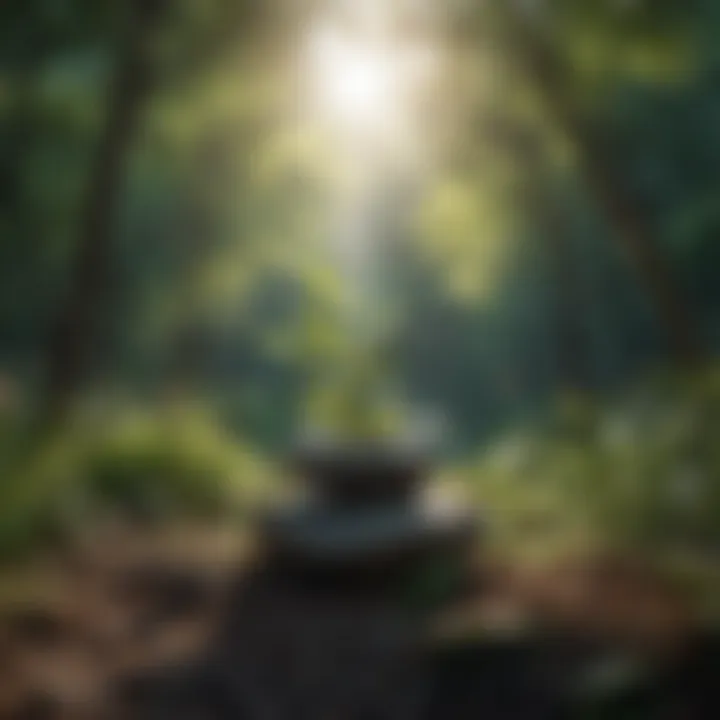 A serene landscape depicting tranquility and connection with nature