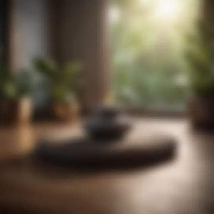 Meditation space with calming elements