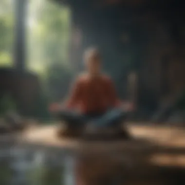 An individual practicing mindfulness meditation Individual practicing mindfulness meditation