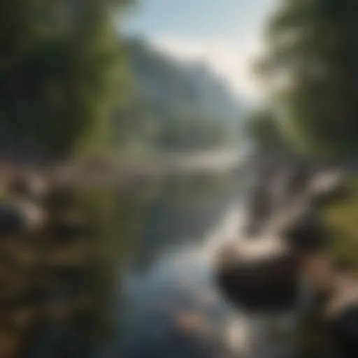 Serene landscape promoting tranquility