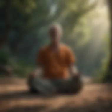 A person meditating in a tranquil setting