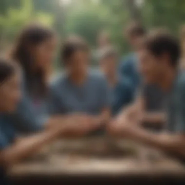 Connecting Through Community Service A group of diverse individuals engaging in a community service project