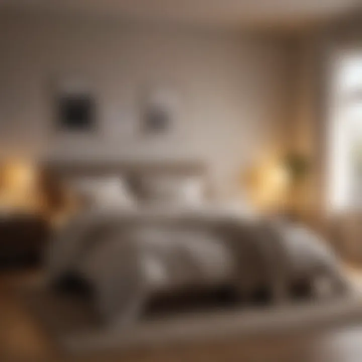 A cozy bedroom with soft bedding and dim lighting for optimal sleep