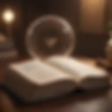 Wisdom Captured in Words An open book with thoughtful quotes on its pages