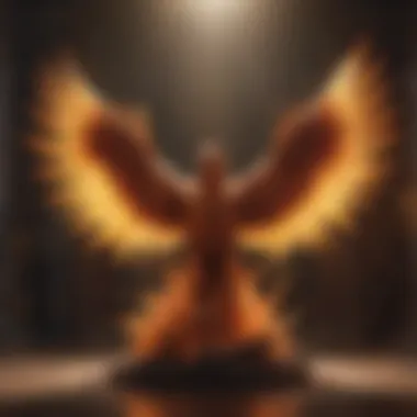 A symbolic image of a phoenix rising, representing transformation