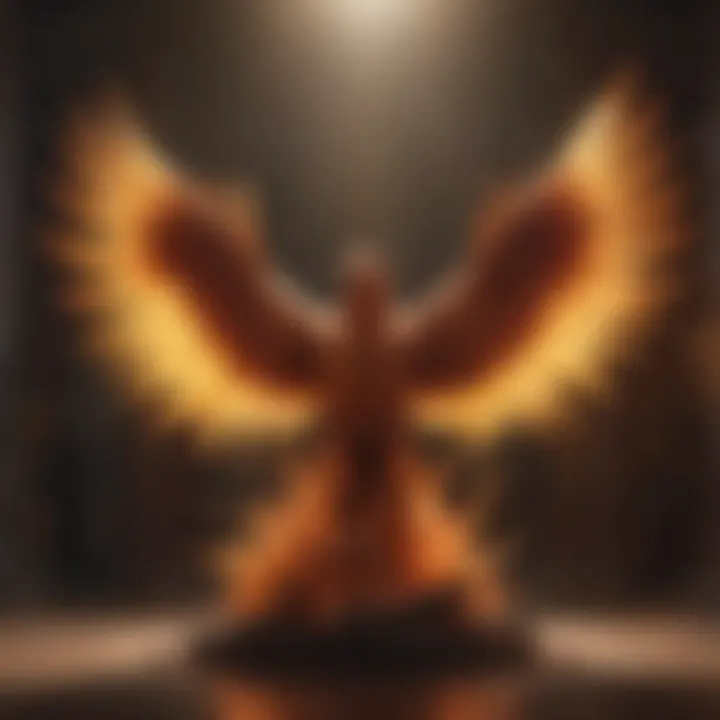 A symbolic image of a phoenix rising, representing transformation