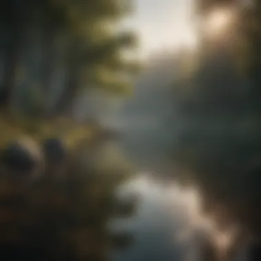 Serenity in Nature A serene landscape with a tranquil lake reflecting the sky